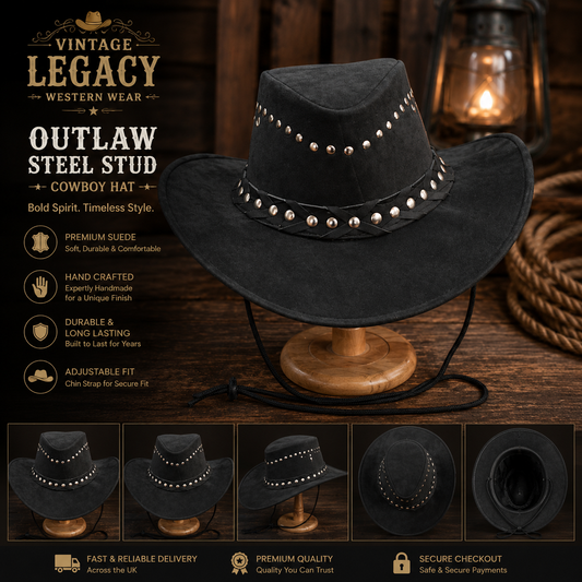 OUTLAW Steel Stud Cowboy Hat
