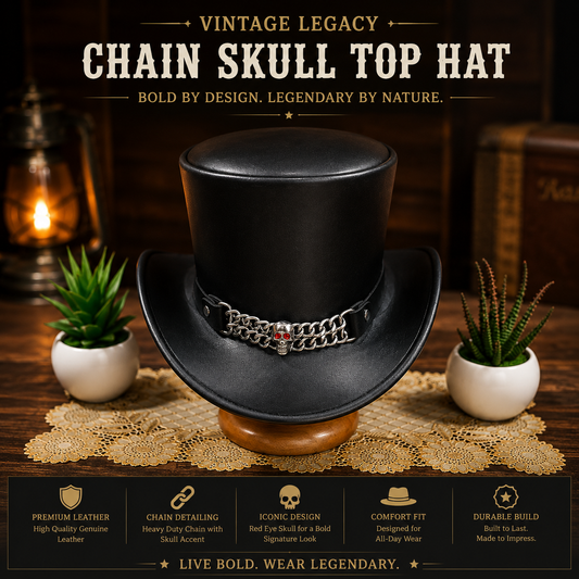 Chain Skull Top Hat