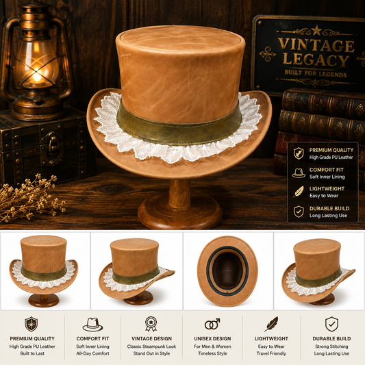 Vintage Leather Top Hat