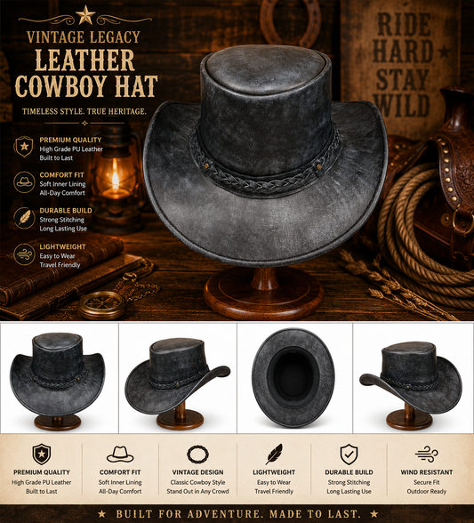 Leather Cowboy Hat
