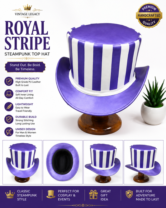 Royal Strip Steampunk Hat